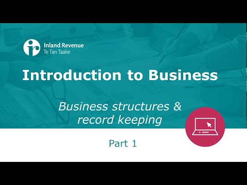 Introduction to Business Seminar part 1 (of 3) | Business structures & record keeping