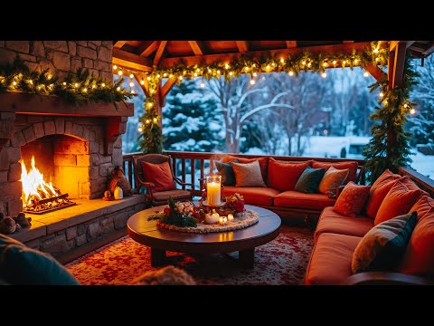 Snowy Winter Retreat in the Forest | Fireplace Sounds & Gentle Winter Winds for Deep Relaxation ❄️