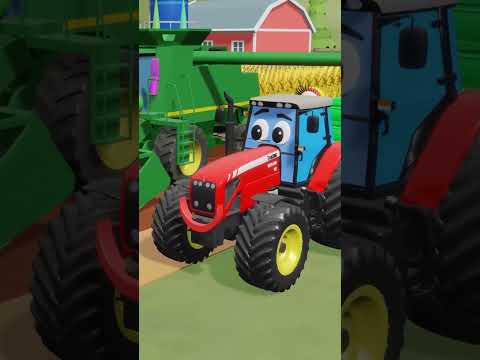 Colorful Tractor Rufus and Leo- Fun agricultural work with machines in the Animated Farm - Bazylland