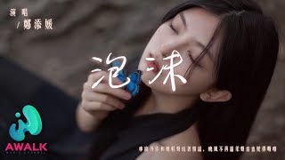 郑添媛 - 泡沫（女生版）（原唱：夏婉安）『车窗外你和她轻声说着情话，晚风不再温柔声音也变得嘶哑。』【动态歌词 | Pinyin Lyrics】【十月新歌】【AWALK MUSIC】