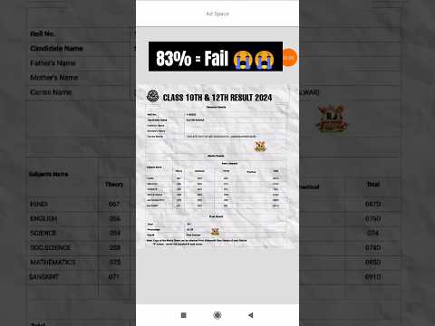 Class 10th result 😭2024, class 12th result date 2024 #shorts