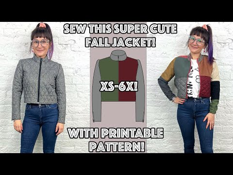 Super Cute Fall Zipper Jacket Sew Along With Printable Pattern!