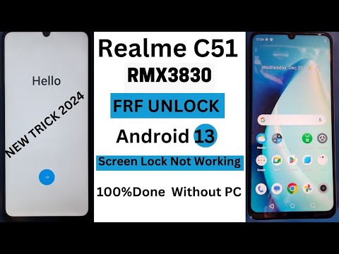 Realme C51 Frp Bypass Android 13  Screen Lock Not Working RMX3830 New Tricks  Without PC 100%Done