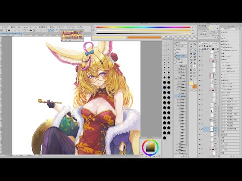 無言で作業垂れ流し【お絵かき/尾丸ポルカ】