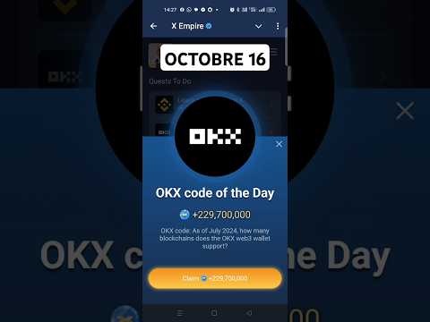 16 October Okx code of the day today X Empire