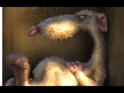 DIGITAL PAINTING CARTOON RAT time lapse