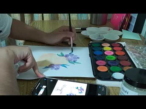 Watercolour painting - Flower cake 水彩画——花朵蛋糕