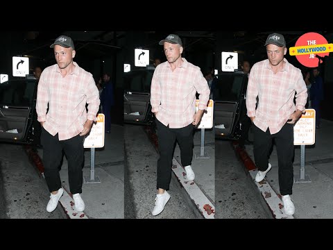 TARON EGERTON WAS SEEN LEAVING STEAK 48 RESTAURANT IN BEVERLY HILLS AFTER DINNER!