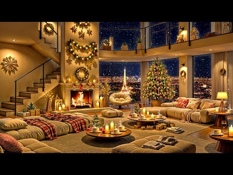 Christmas Jazz 2025 in Luxury Paris Apartment Ambience 🎄 Tender Piano Jazz Music for Relax, Sleep