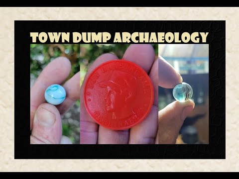 Town Dump Archaeology - Vintage Marbles - Armour Hotdogs Baseball Coins - MLB - Bottle Digging - Toy