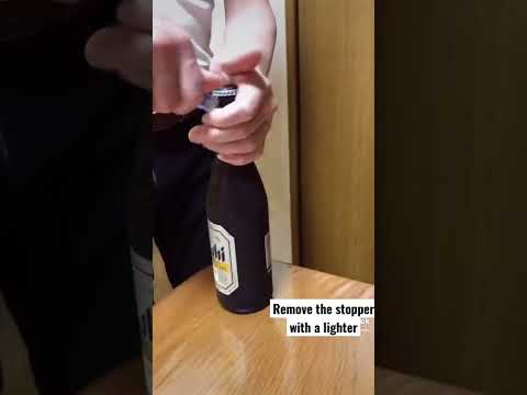 ライターでビールの栓を抜く！Remove the stopper with a lighter#shorts