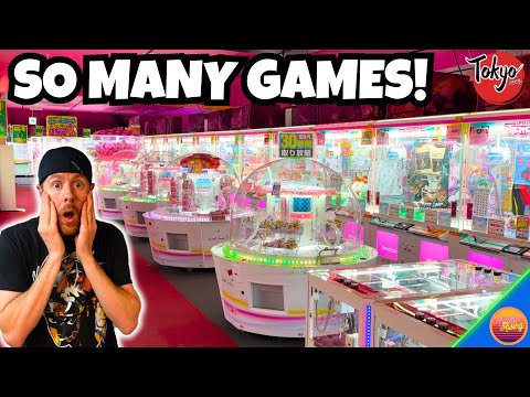 HUGE JAPANESE CRANE GAME CENTER! So Many Claw Machines in One Place! - Round 1 Odaiba