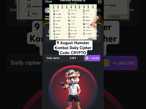 9 August Hamster Kombat Daily Cipher #airdrops #ciphercodes #hamsterkombat