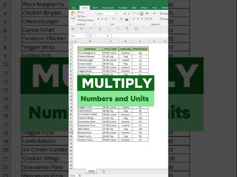 How to Multiply Numbers and Units In Excel #shorts #exceltricks #exceltips