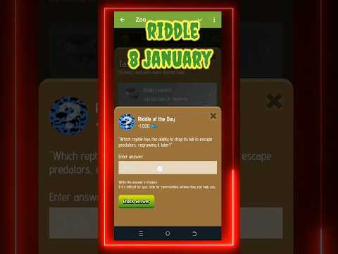 Riddle Of The Day Zoo 8 January | Zoo Riddle Of The Day Code | Riddle Of The Day Zoo