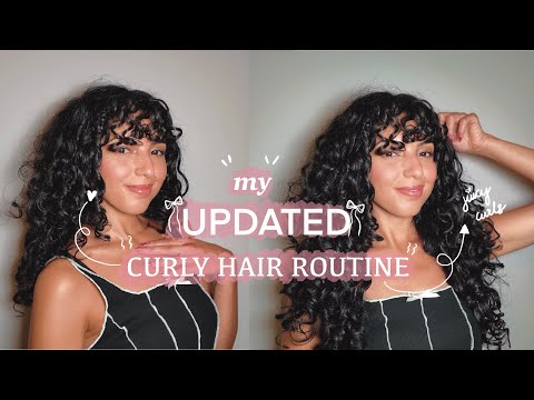 MY UPDATED CURLY HAIR ROUTINE! 💕 current curly hair routine for long lasting curls | Hebarrietty