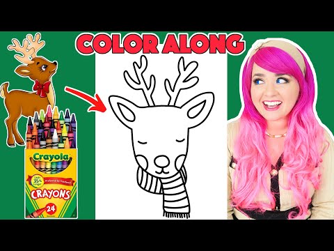 Color a Reindeer Christmas Picture With Me | COLOR ALONG WITH KIMMI