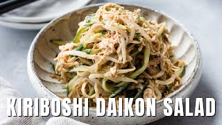 Dried Shredded Daikon Salad | Kiriboshi Daikon Salad (8 Ingredients)