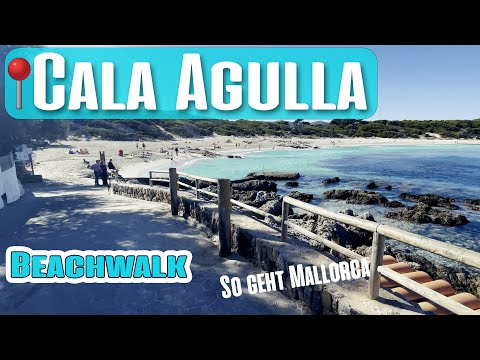 Cala Agulla Mallorca Beachwalk mittags türkises Wasser