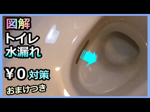 図解【トイレ 水漏れ ￥0 緊急DIY対策】TOTO便器にチョロチョロ