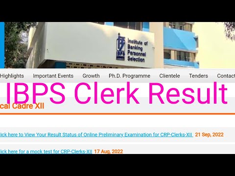 Good News IBPS Clerk Result today Evening !!