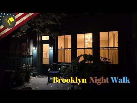 Brooklyn Carroll Gardens - Relaxing Night Walk - 4k Virtual Tour