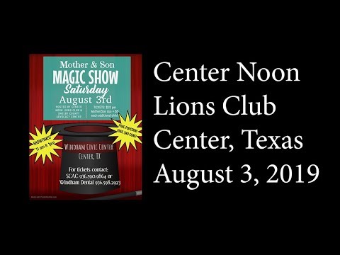 Cener Noon Lions Club Magic Show