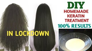 Homemade KERATIN TREATMENT For Straight Shiny Healthy Hair | Using Natural Ingredients | ENG. SUBS.