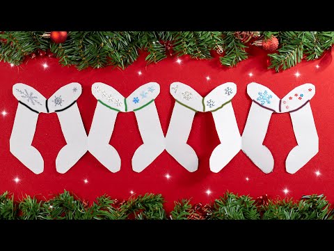 How to make a paper Christmas boots garland ❄️ Cutting Paper Art Designs for Christmas Decoration