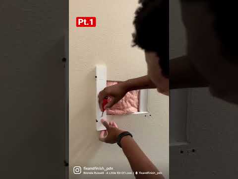 DRYWALL || Hole in your wall? How to attach drywall back to the wall using THIS method.#fyp #drywall