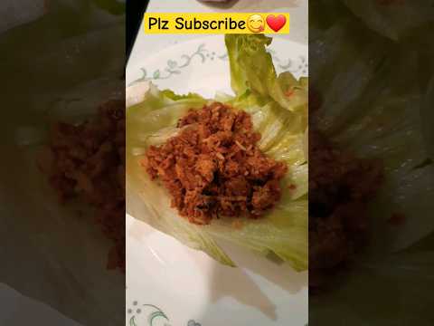 Chicken Lettuce Wrap😋 #keema #shorts #ytshorts #wrap #healthy #dinner #subscribe #sowmikitchen123