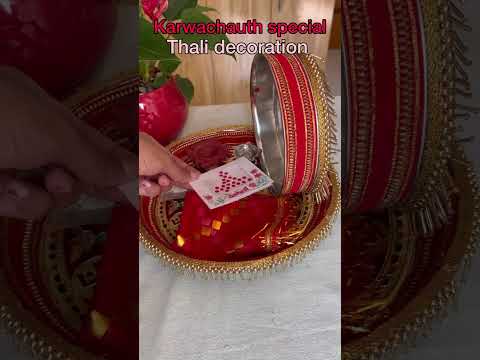 Karwachauth thali decoration idea ✨ #karwachauth #karwachauthspecial #viral #youtube #shorts