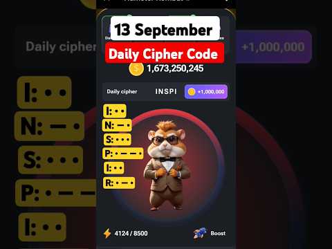 #13 September Cipher Code Hamster Kombat Today daily reward Delhi cyber code Daily Combo #shorts