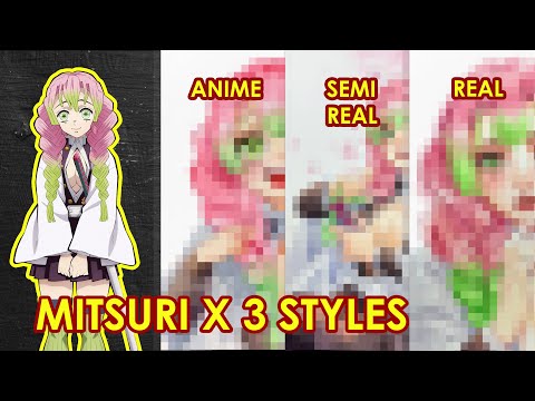 Drawing KANROJI MITSURI in 3 Different Styles | Kimetsu no Yaiba | Huta Chan Studio