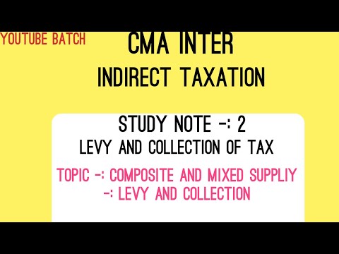 STUDY NOTE :- II  TOPIC :- COMPOSITE SUPPLY and MIXED SUPPLY,LEVY and COLLECTON