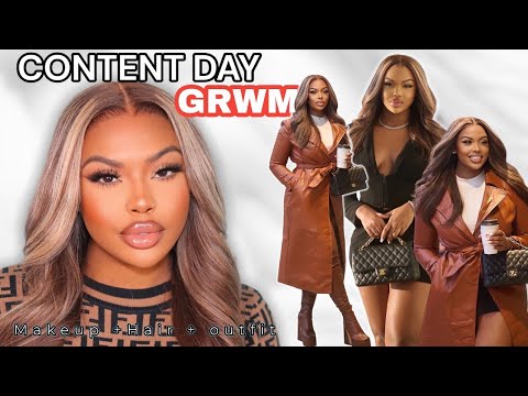 GRWM FOR CONTENT DAY! Makeup, Hair & Outfit