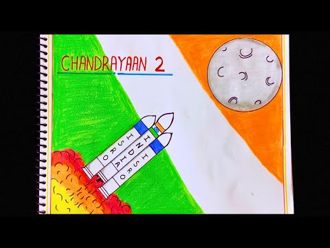 Chandrayaan 2 drawing | Rocket launch drawing | ISRO drawing step by step | Indian rocket drawing