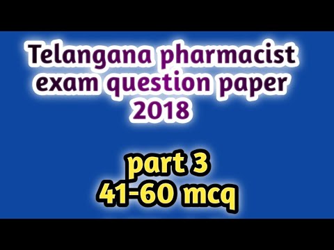 Telangana pharmacist exam question paper 2018#mhsrbpharmacistexamquestionpaper2018