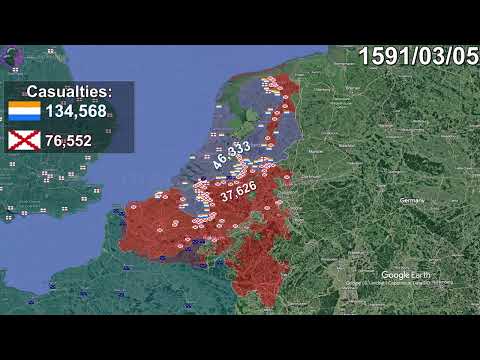 The Eighty Years' War: Every Day with units using Google Earth