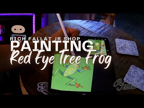 Painting a Red Eye Tree Frog