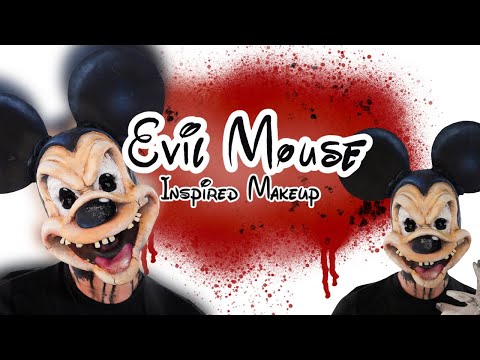 "Mickey Mouse" Inspired Horror SFX Halloween Makeup Tutorial! FLASH WARNING!