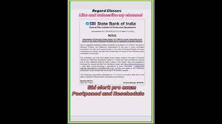 Notice on sbi clerk exam #sbiclerk2022 #exampostponed #Hp #noticefromsbi #shorts @#Regard_Classes