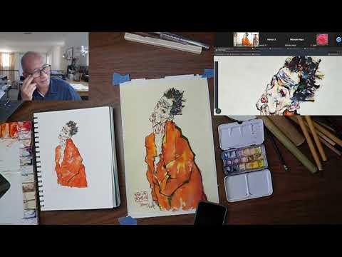 Rob Sherrill's Critique on Henry's Master Study of  Egon Schiele's Self Portrait 10/01/2024