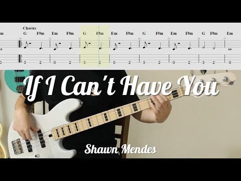 Easy And Fun For Beginners!│Shawn Mendes - If I Can't Have You│BASS TAB│