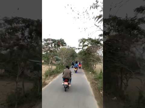 Biker Gang when ride in a village road #shorts #shortsfeed #bikelover #bikelife #bikeride