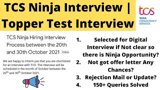 TCS Ninja Topper Test Interview Started | Not Got Offer Letter | TCS Interview Queries | TCS Ninja