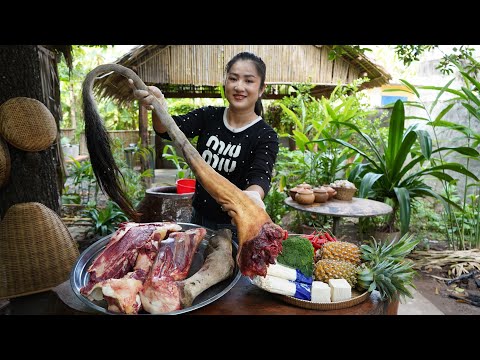 Yummy cow tail cooking with country style - Amazing cooking video