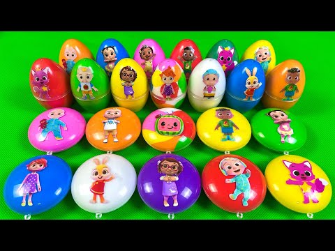 Pinkfong Eggs: Digging Cocomelon, Hogi CLAY inside Mixed Shapes! Satisfying ASMR Videos