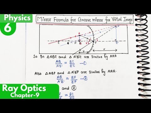 6) Mirror Formula for Concave Mirror for Virtual Image| Ray Optics and Optical Instruments| Class12