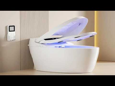 Tankless Smart Toilet with Bidet Built in, Warm Water Sprayer and Dryer, Foot Sensor Opera